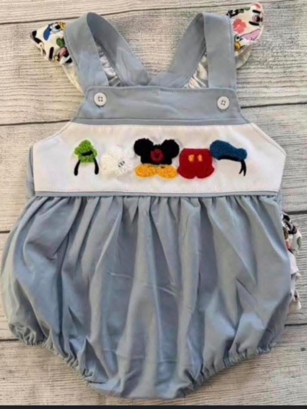 French Knot Mickey Mouse Bubble Outfit
